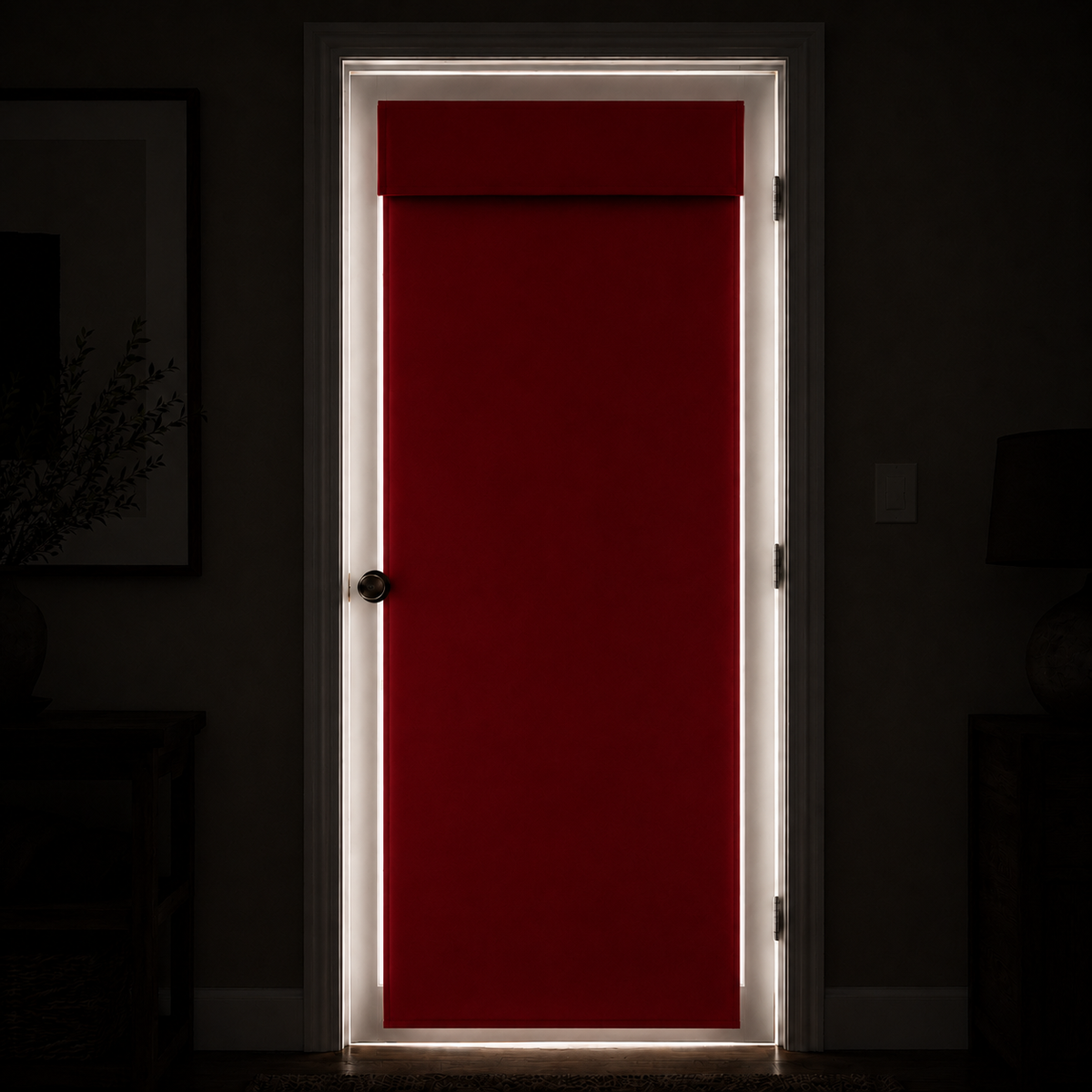 Rideau de porte occultant et thermique, coloris rouge