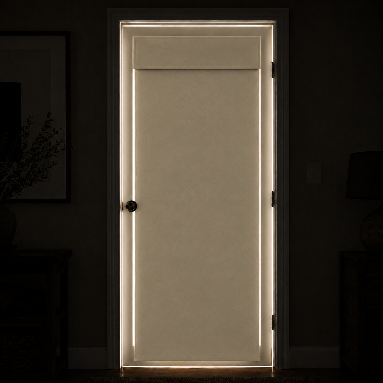 Rideau de porte thermique et occultant, coloris crème