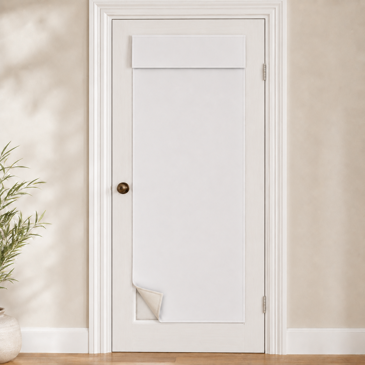 Rideau de porte thermique et occultant, coloris blanc
