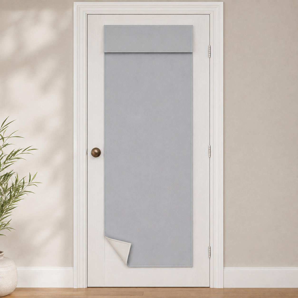 Rideau de porte thermique et occultant, coloris argent