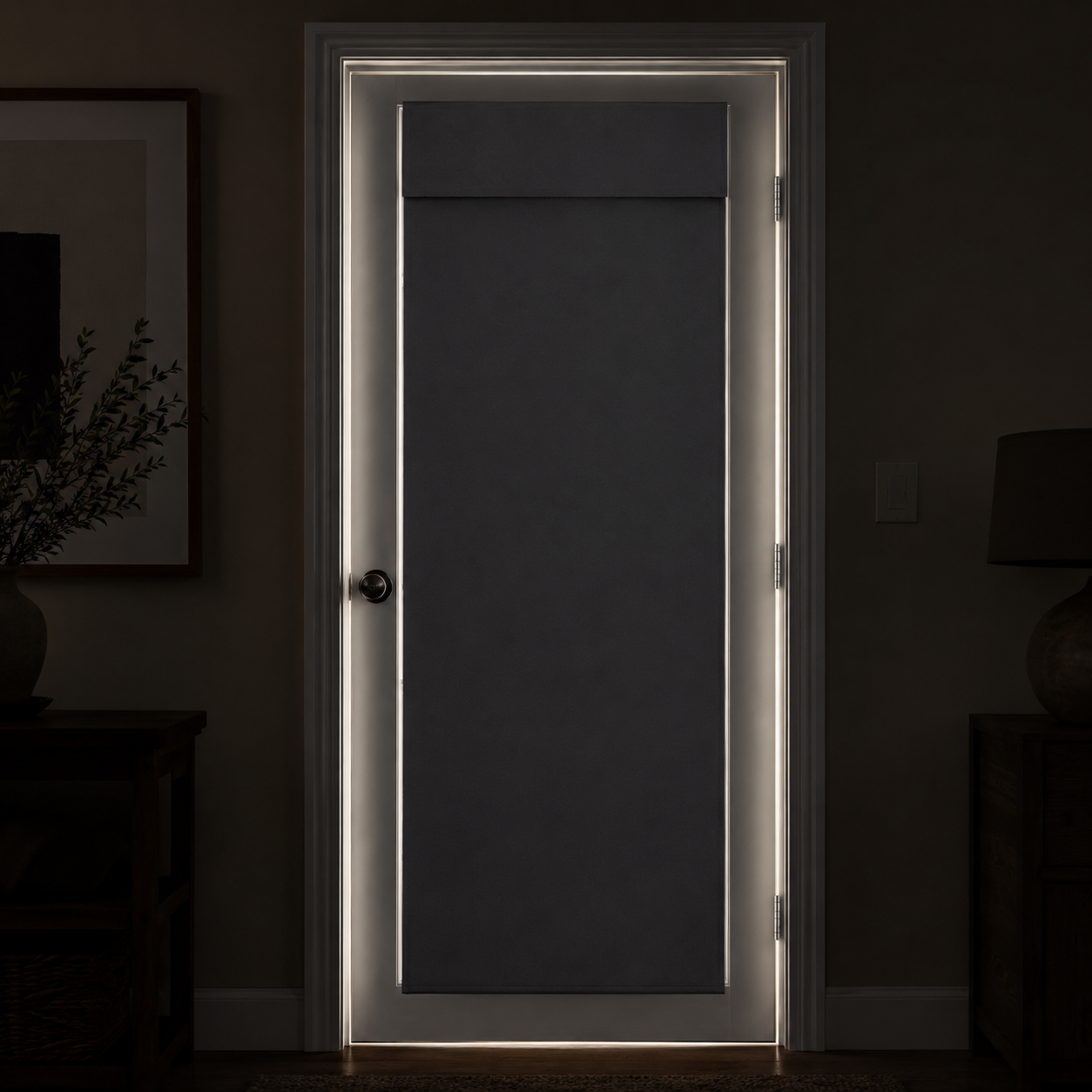 Rideau de porte thermique et occultant, coloris gris