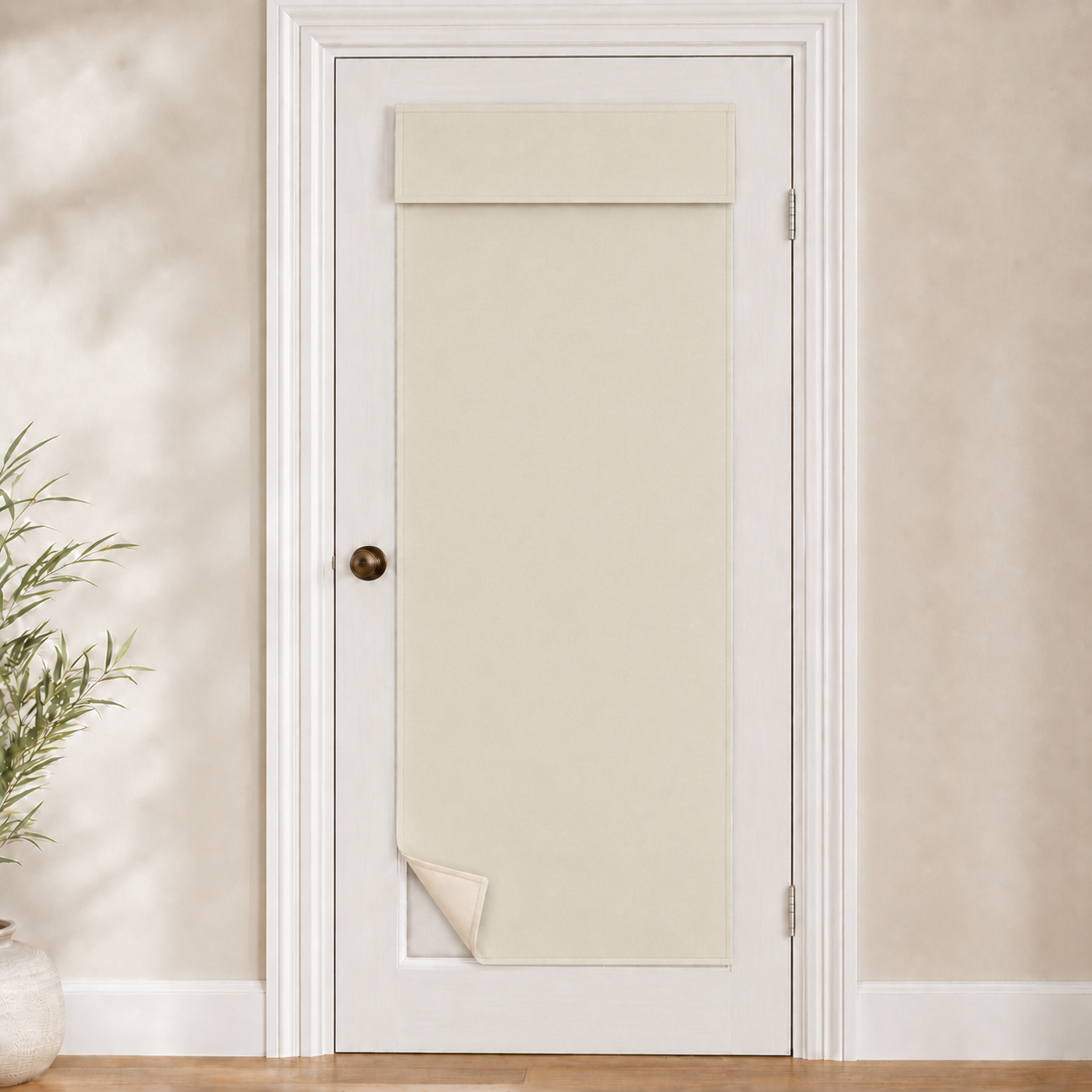 Rideau de porte thermique et occultant, coloris crème