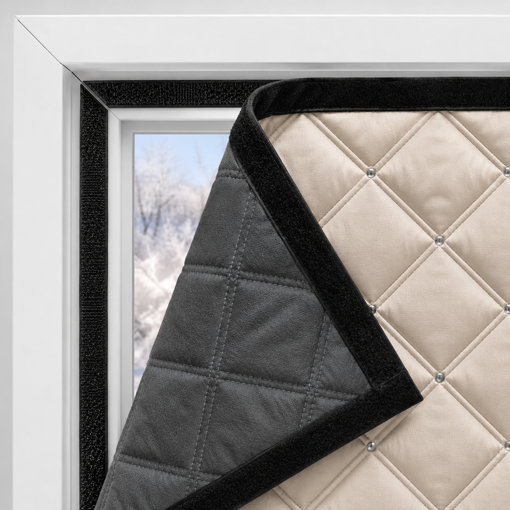 Rideau isolant Nordik : envers anthracite et bordure noire