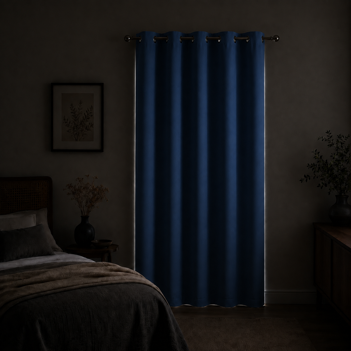 Rideau thermique occultant Boréal — Bleu nuit