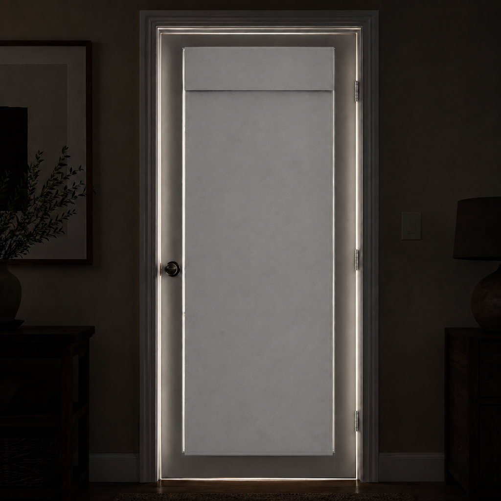 Rideau de porte thermique et occultant, coloris blanc
